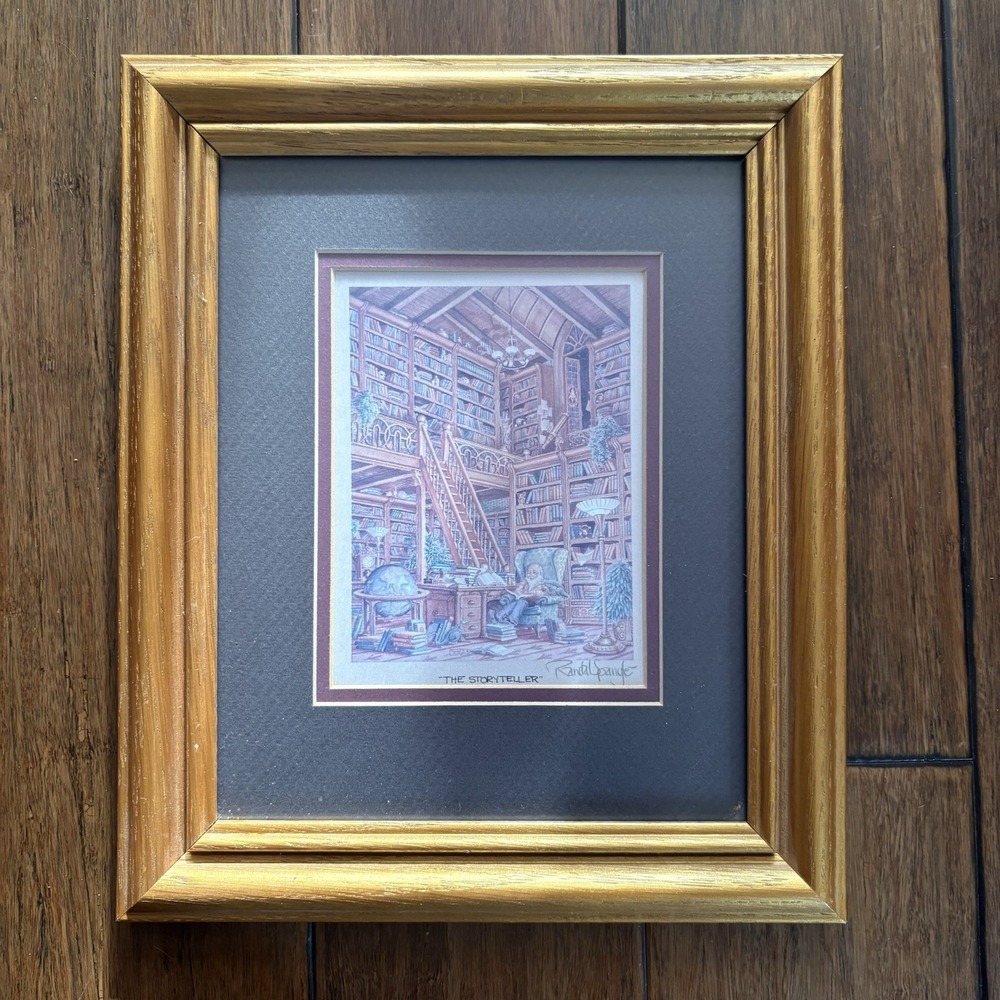 1993 Randal Spangler The Story Teller Framed Signed Fantasy Art Print